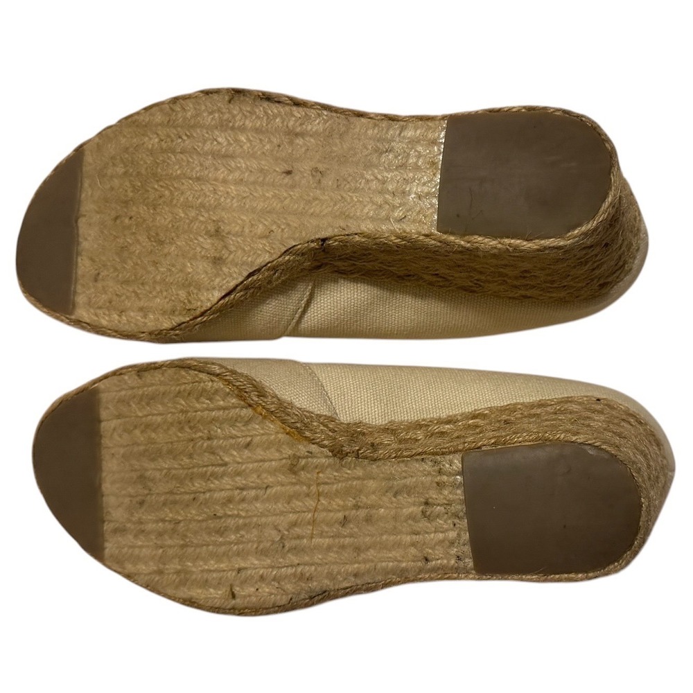 Adrienne Vittadini Bailee Beige Canvas Espadrille Wedge Sandals Womens 6.5M - Picture 8 of 12